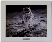 Buzz Aldrin Fantastic Signed 20'' x 16'' Photo of the First Lunar Landing